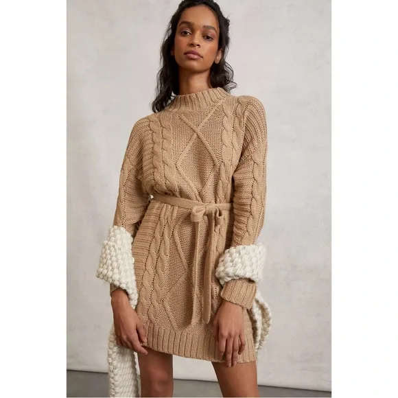 Anthropologie Amadi Leah Cable-Knit Sweater Dress NWT SZ XL - Picture 7 of 16